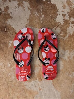 Havaianas Red and Pink Mickey Mouse Flip Flops